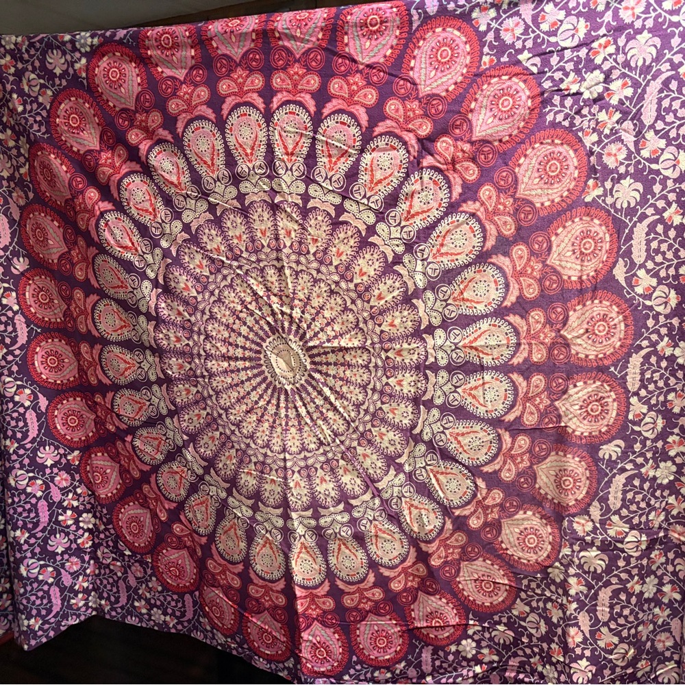 Purple and Pink Mandala Tapestry